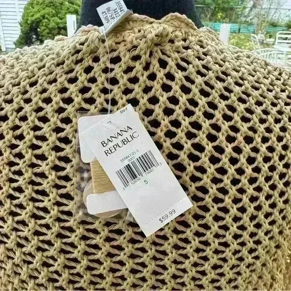 BNWT Banana Republic Open Knit Button Down Sweater Cardigan Size Small Tan - Picture 5 of 6